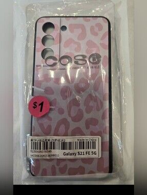 Samsung Galaxy S21 FE 5G Pink Leopard Protective Phone Case
